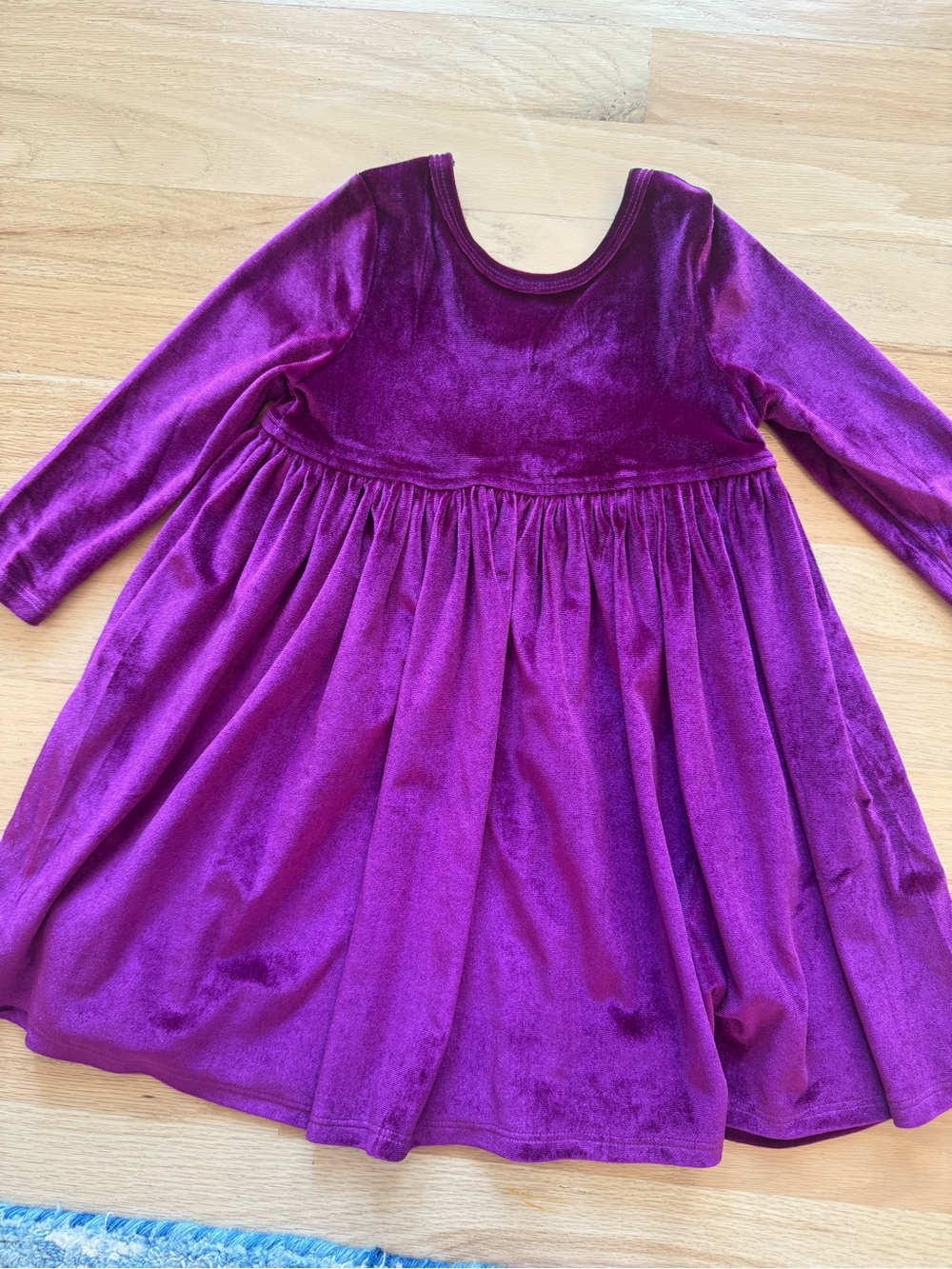 Pink Chicken Girls' Velvet Long-Sleeve Dress - Magenta